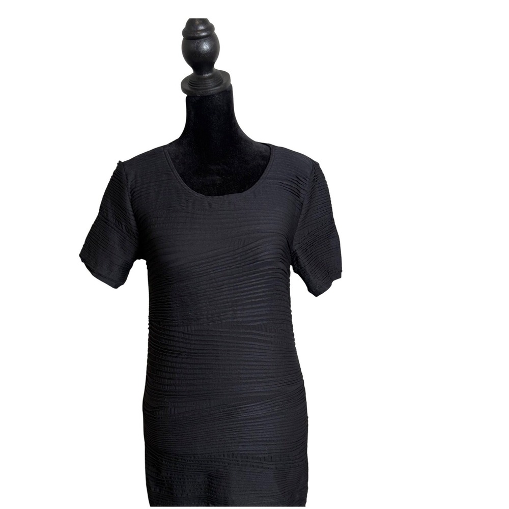 Wolford Black Textured Ribbed Top Size L Black Minimalist Luxury Layering